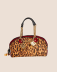 CHRISTIAN DOR LEOPARD PRINT VELVET GAMBLER DICE BAG