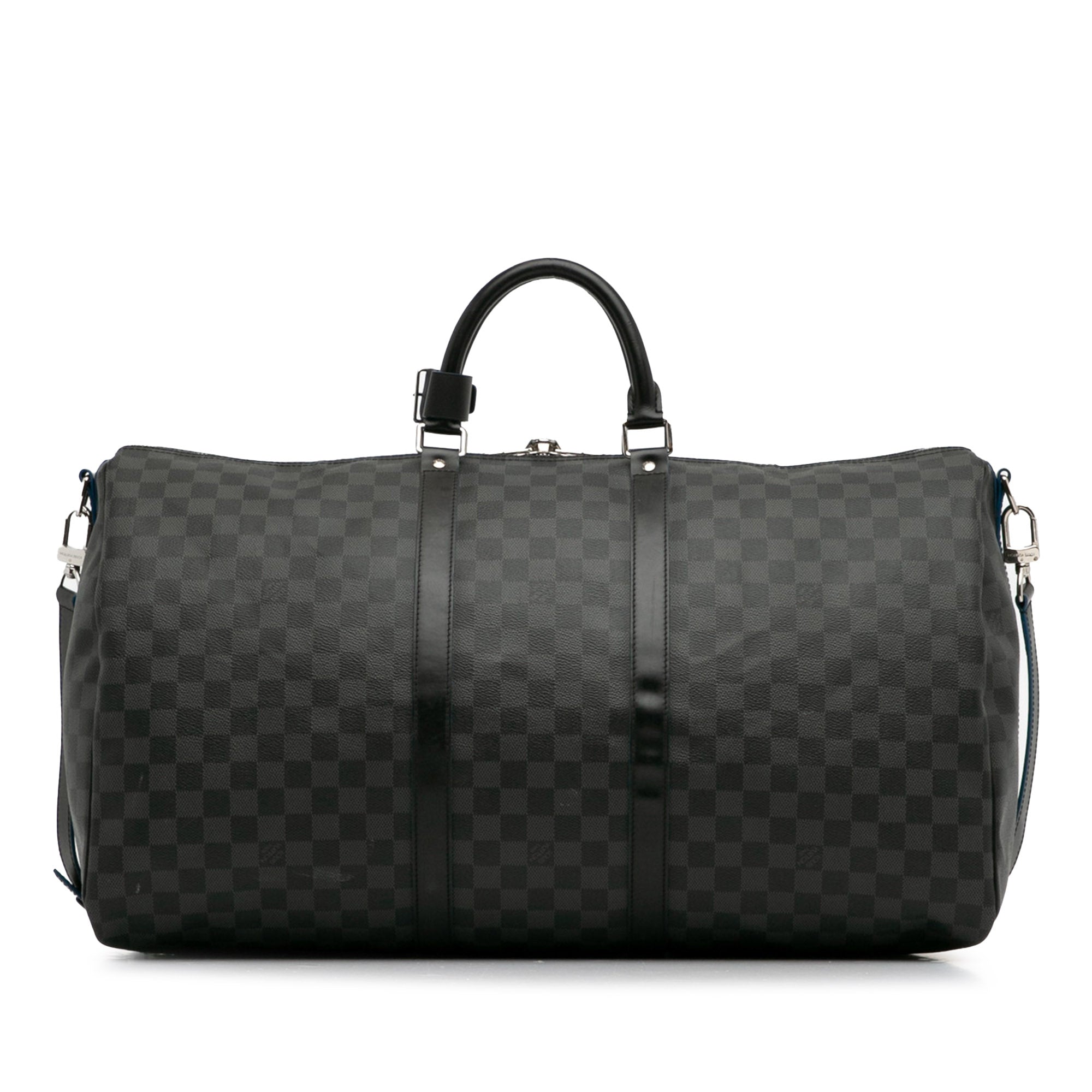 Black LV Damier Graphite Keepall Bandouliere 55 Travel Bag