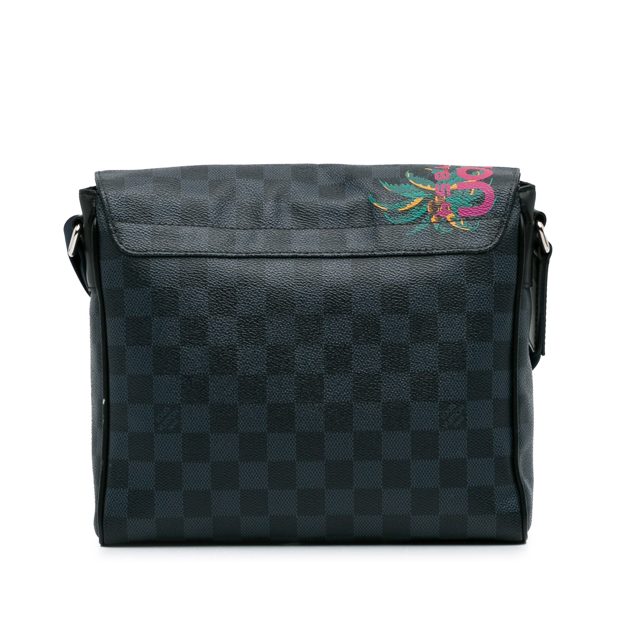 Black LV Damier Cobalt Jungle District Messenger PM Crossbody Bag