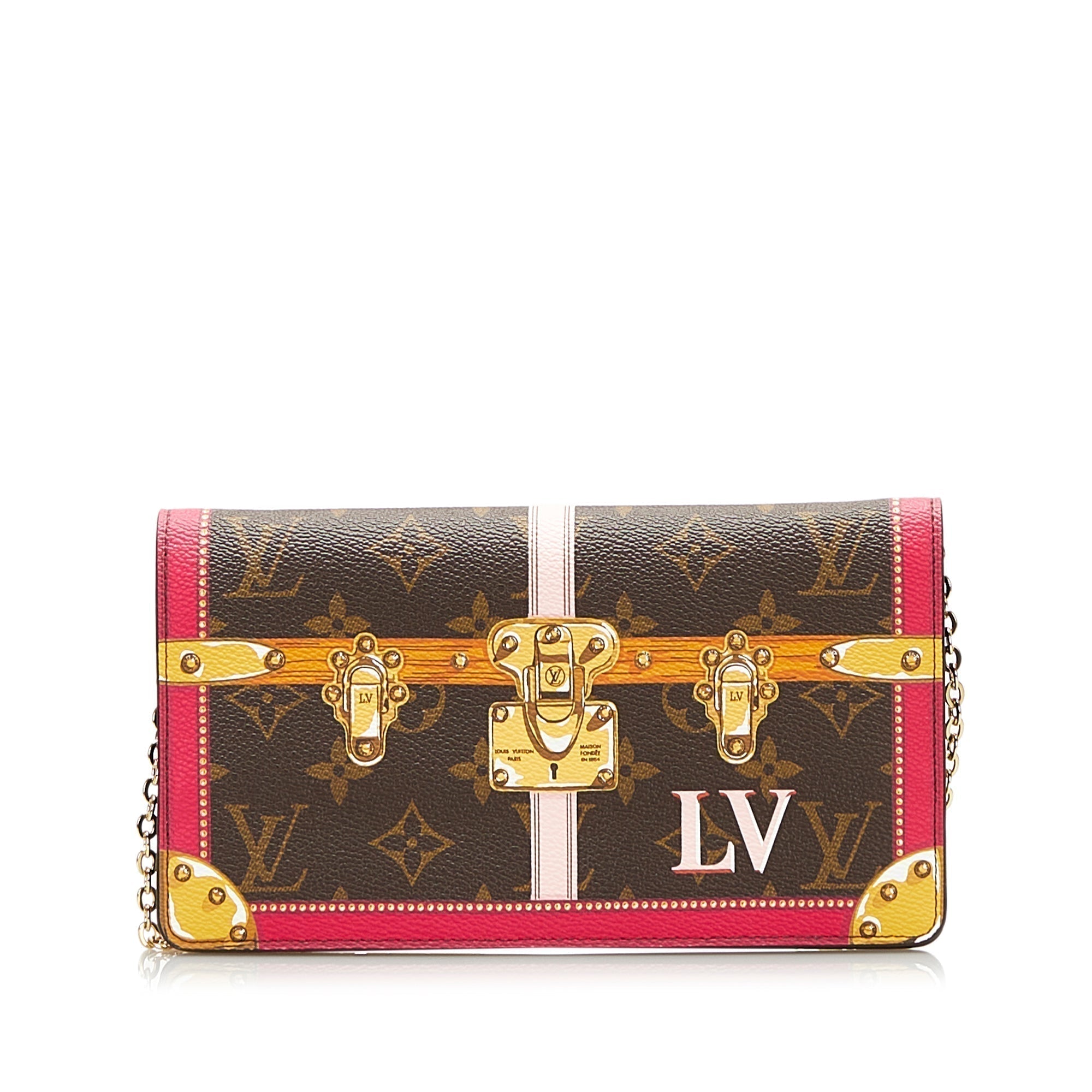 Brown LV Monogram Summer Trunks Pochette Crossbody Bag