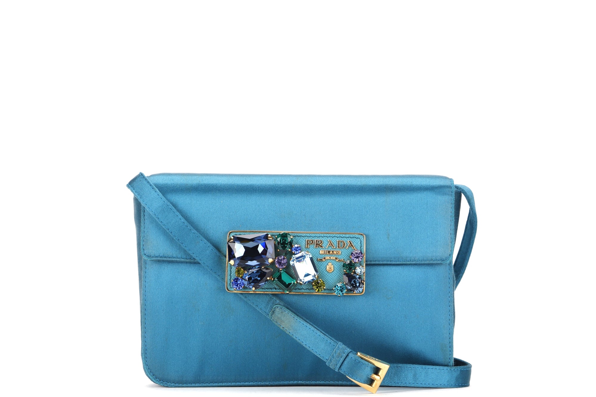 PRD BP CLUTCH TURQUOISE RASO STONES, WITH CARD &amp; DUST COVER