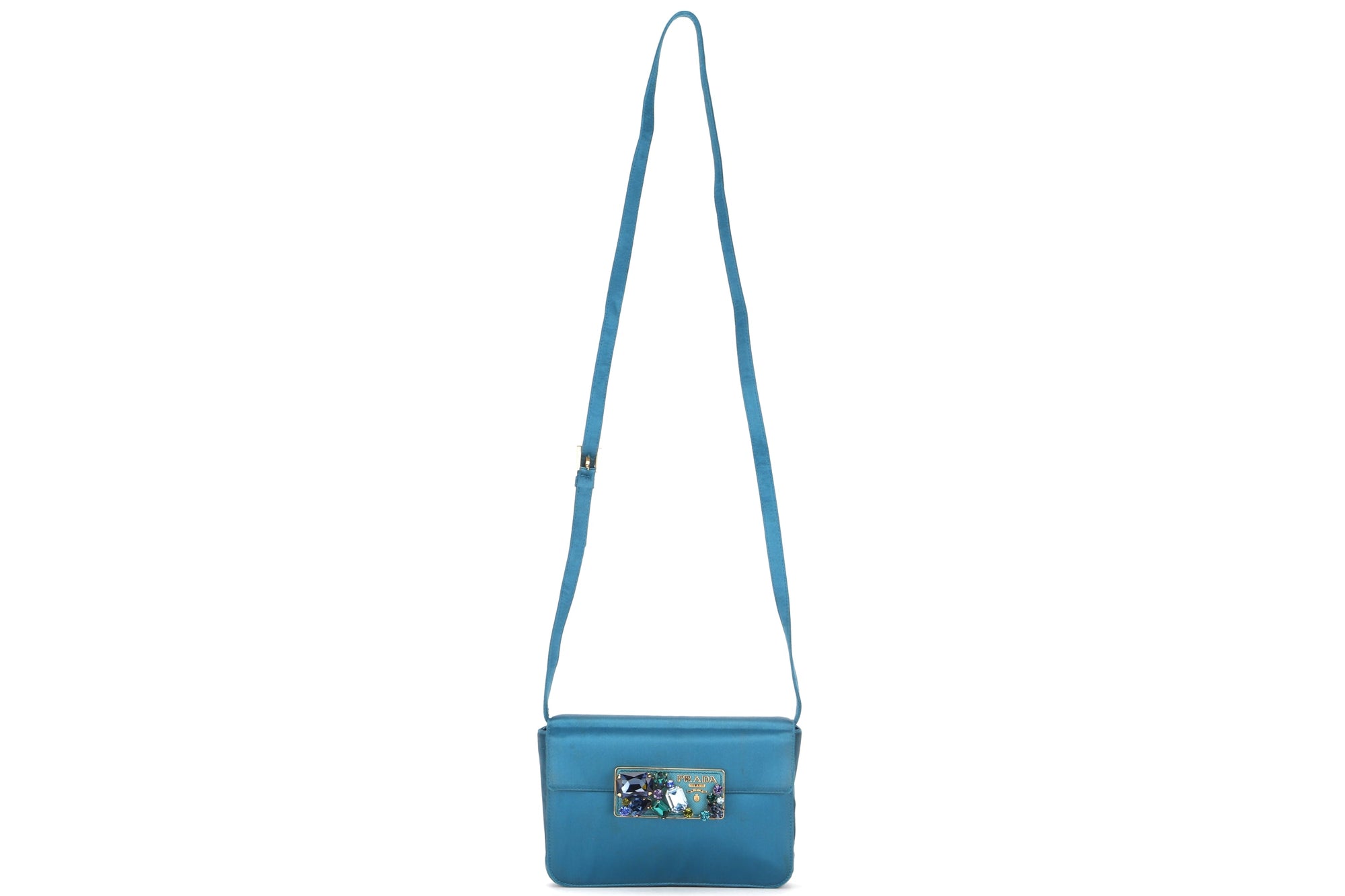 PRD BP CLUTCH TURQUOISE RASO STONES, WITH CARD &amp; DUST COVER