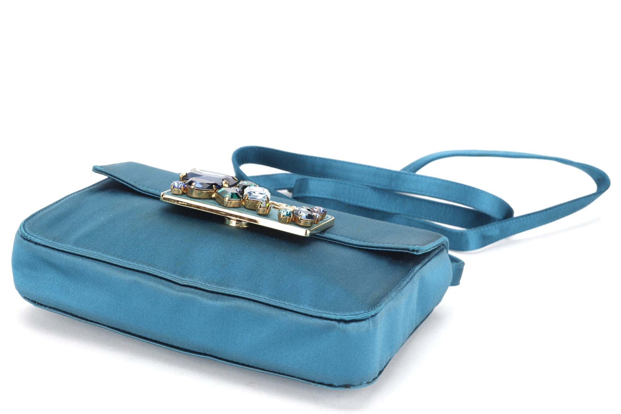 PRD BP CLUTCH TURQUOISE RASO STONES, WITH CARD &amp; DUST COVER