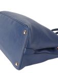 PRD BLUE-RED SAFFIANO LEATHER DOUBLE HANDLE TOTE (BN) GOLD HARDWARE WITH STRAP, CARD AND DUST COVER