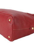 PRD BN TOTE LARGE ROSSO VITELLO DAINO LEATHER GOLD HARDWARE WITH CARD