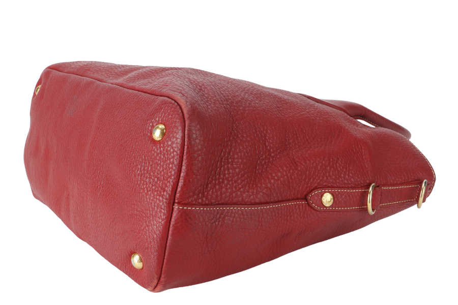 PRD BN TOTE LARGE ROSSO VITELLO DAINO LEATHER GOLD HARDWARE WITH CARD