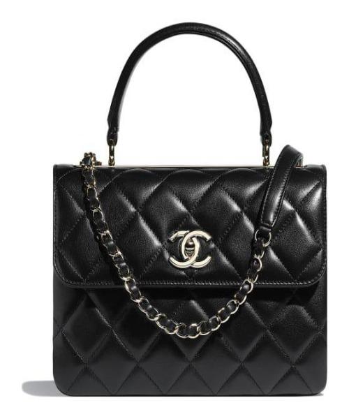 Chanel Small Flap Bag With Top Handle Black-SiLVer