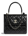 Chanel Small Flap Bag With Top Handle Black-SiLVer