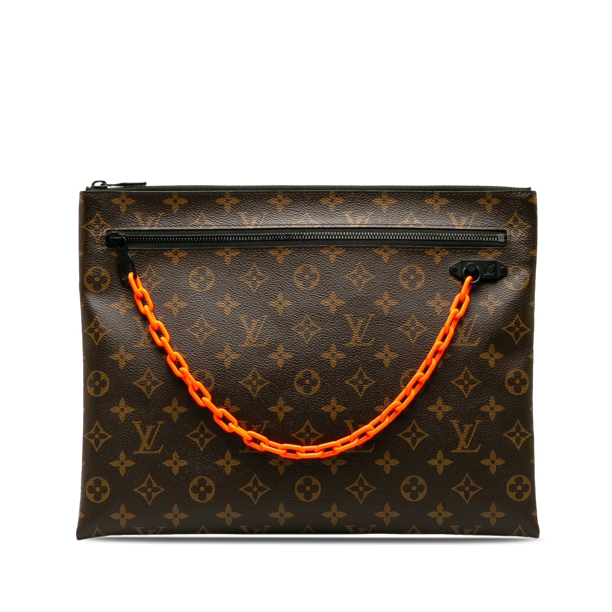 Brown LV Monogram Solar Ray A4 Pochette Clutch Bag