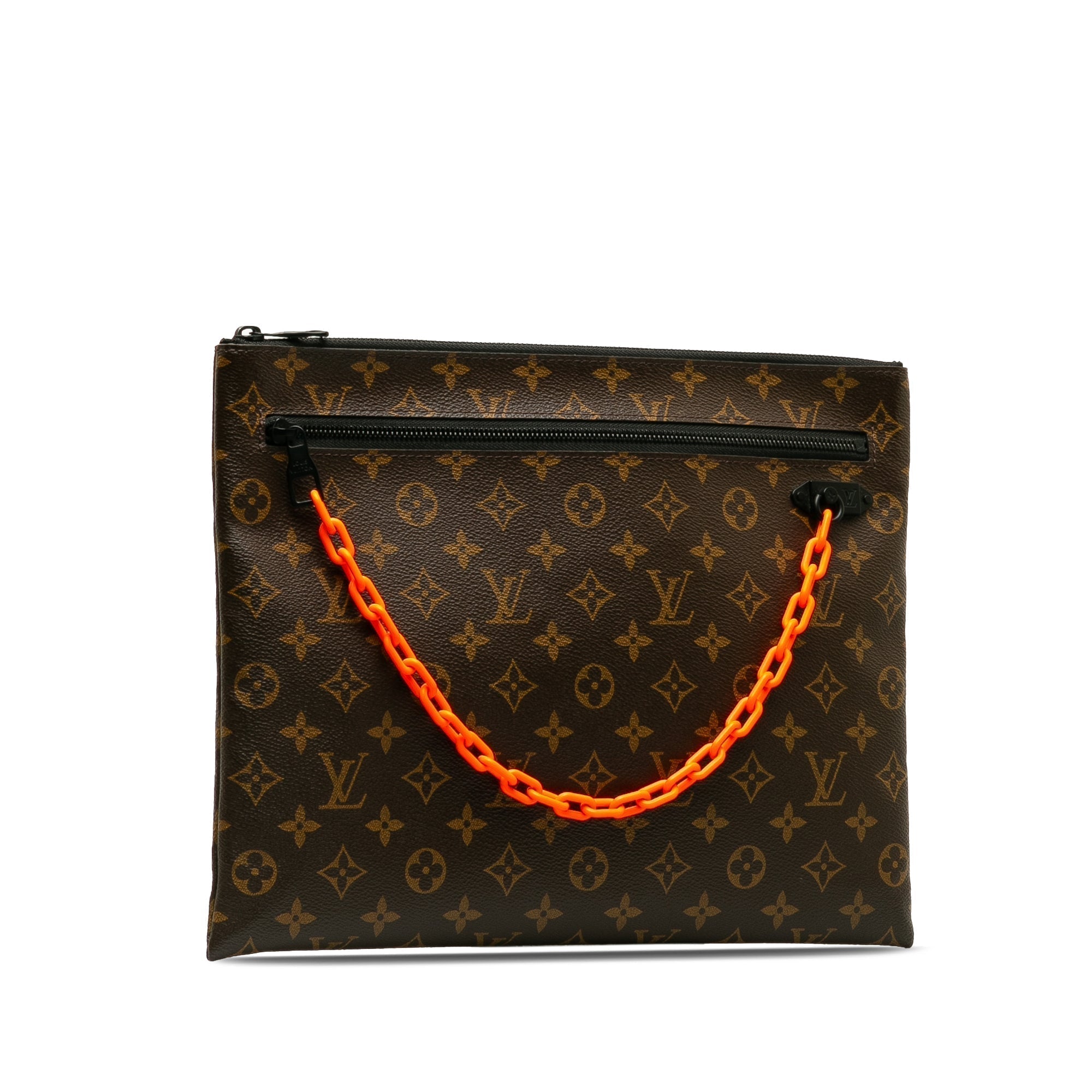 Brown LV Monogram Solar Ray A4 Pochette Clutch Bag