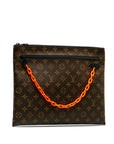 Brown LV Monogram Solar Ray A4 Pochette Clutch Bag