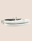 CHRISTIAN DOR WHITE LEATHER DOUBLE SADDLE BAG