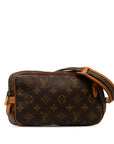 Brown LV Monogram Pochette Marly Bandouliere Crossbody Bag