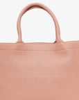 Christian DOR Pink Oblique Embossed Leather Medium Book Tote