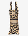 Christian DOR Beige Leopard Canvas Mini Book Tote Phone Bag