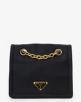 PRD Black Nylon Chain Shoulder Bag