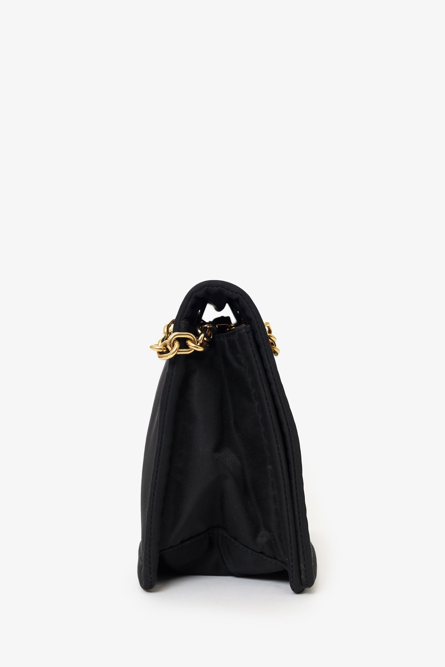 PRD Black Nylon Chain Shoulder Bag