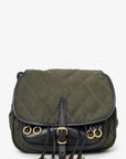 PRD Green Nylon/Leather Quilted Impunture Corsaire Crossbody