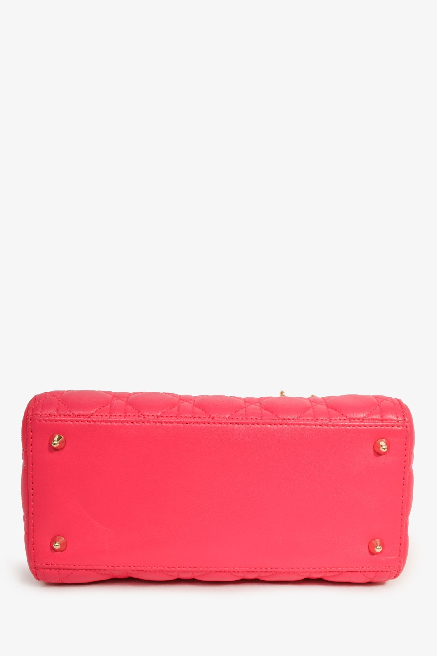 Christian DOR Pink Leather Medium 'Lady DOR' Top Handle Bag