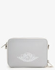 Christian DOR X Air Jordan Grey Grained Calfskin Wings Crossbody Mens