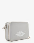 Christian DOR X Air Jordan Grey Grained Calfskin Wings Crossbody Mens