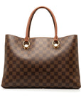 Brown LV Damier Ebene Riverside Satchel