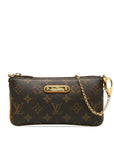 Brown LV Monogram Pochette Milla MM Shoulder Bag