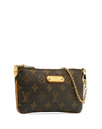 Brown LV Monogram Pochette Milla MM Shoulder Bag