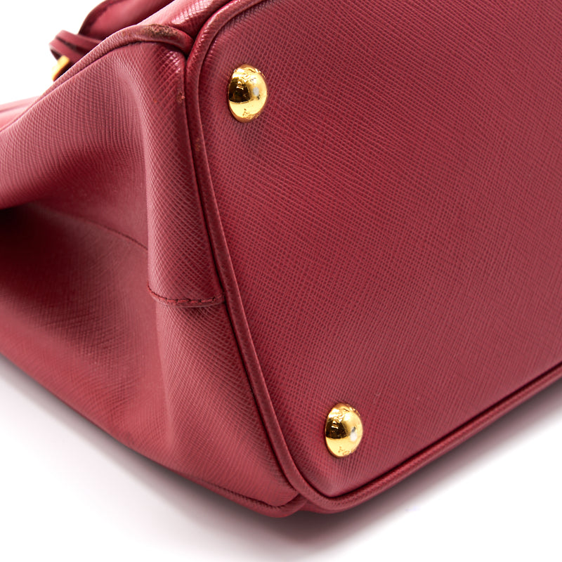 PRD Fuoco Saffiano Lux Leather Medium Double Zip Tote