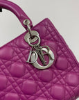 Cannage Lambskin Lady DOR Medium Bag in Violet