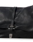 PRD Black Leather Shoulder Bag