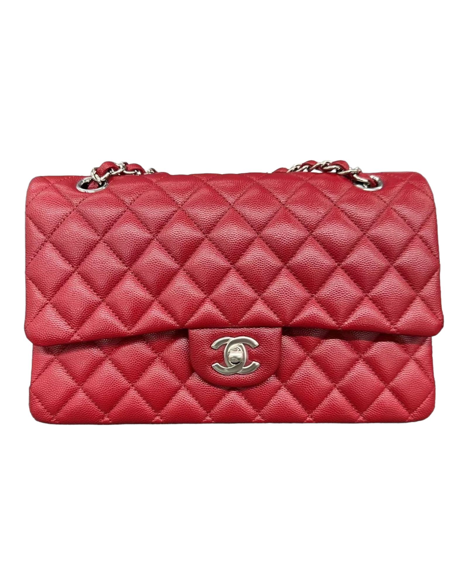 CHNL Medium Classic Flap 17B Red Caviar