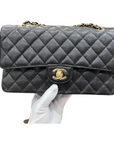 CHNL CLASSIC Black Caviar Medium Flap Bag