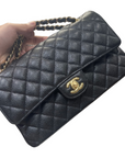 CHNL CLASSIC Black Caviar Medium Flap Bag