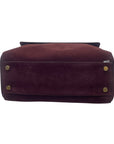 YSL Burgundy/Black Suede and Leather Medium Moujik Tote Bag