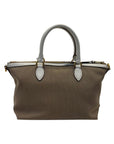 PRD Beige Leather Logo Embossed Zip Tote