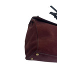 YSL Burgundy/Black Suede and Leather Medium Moujik Tote Bag