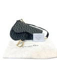 Christian DOR Blue Saddle Bag Oblique Jacquard Bag