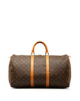 Brown LV Monogram Keepall 50 Travel Bag
