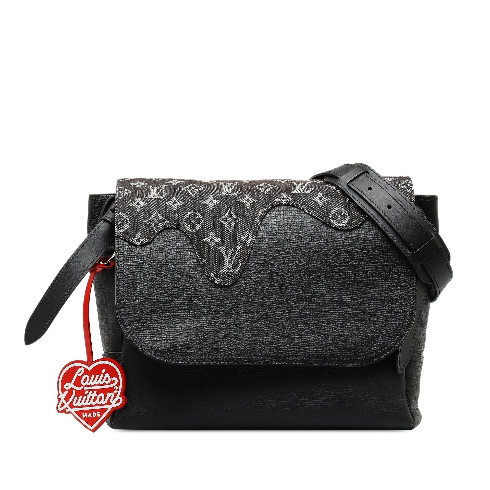 Black LV x Nigo Besace Tokyo Monogram Denim Taurillon Messenger Bag