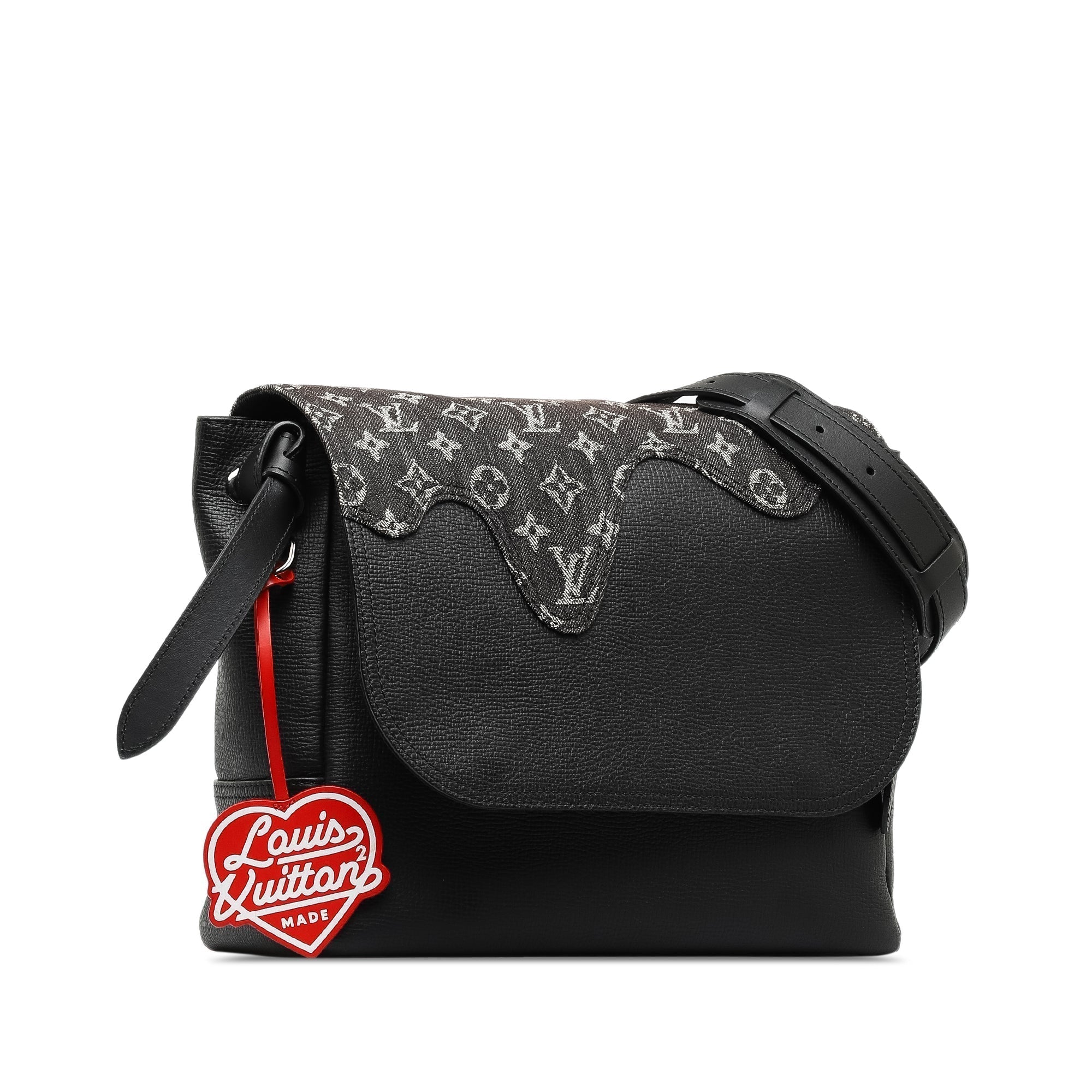 Black LV x Nigo Besace Tokyo Monogram Denim Taurillon Messenger Bag