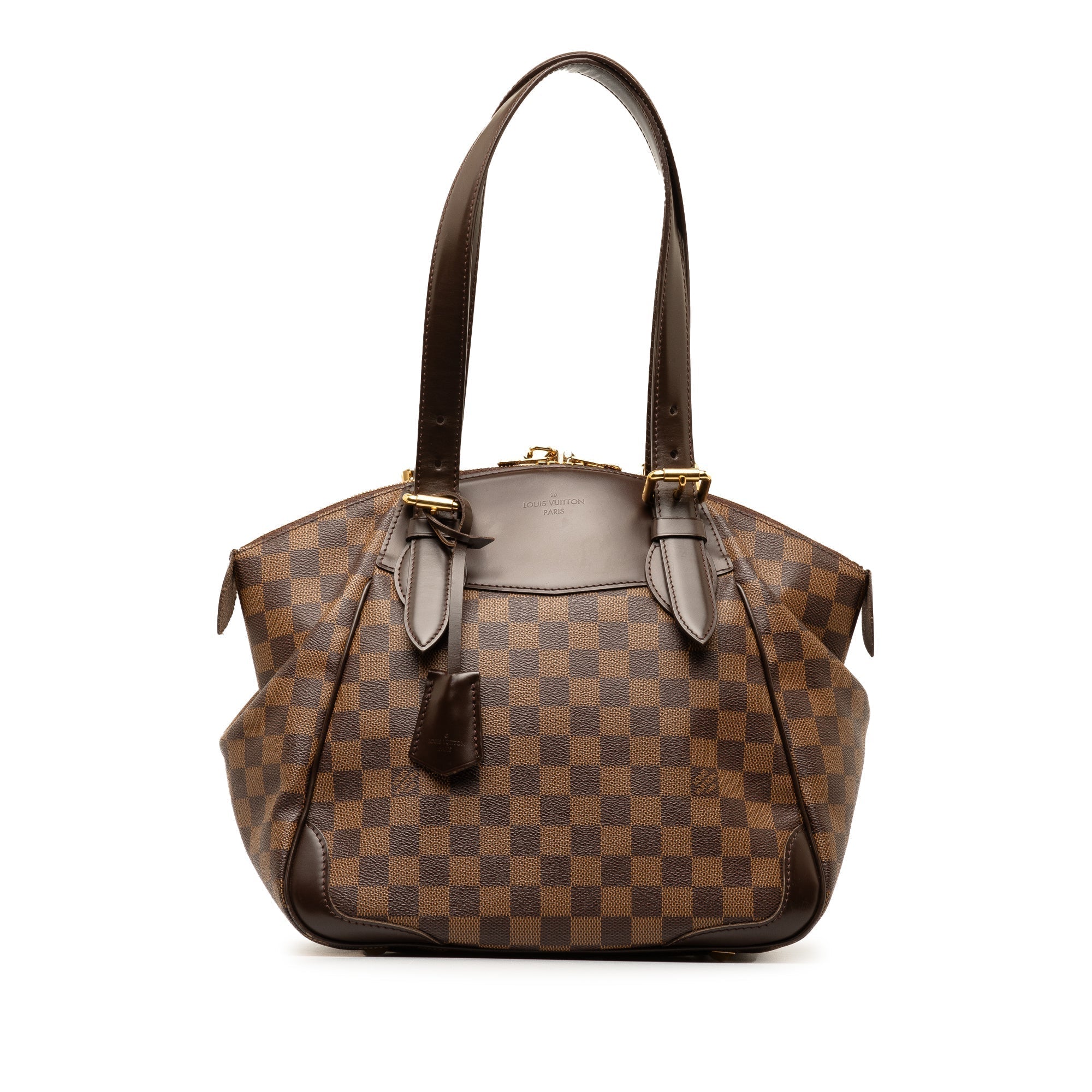Brown LV Damier Ebene Verona MM Shoulder Bag