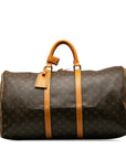 Brown LV Monogram Keepall 55 Travel Bag
