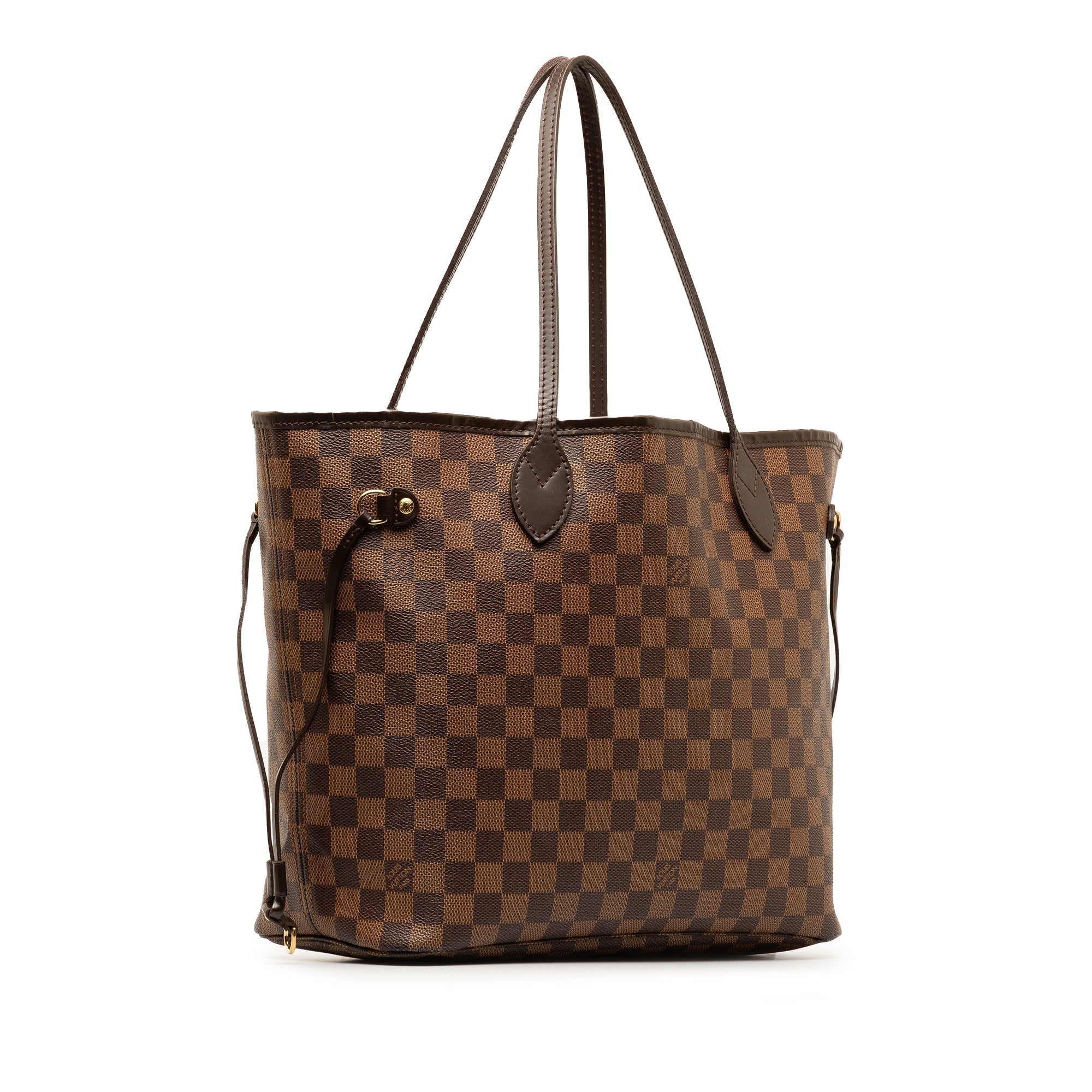 Brown LV Damier Ebene Neverfull MM Tote Bag