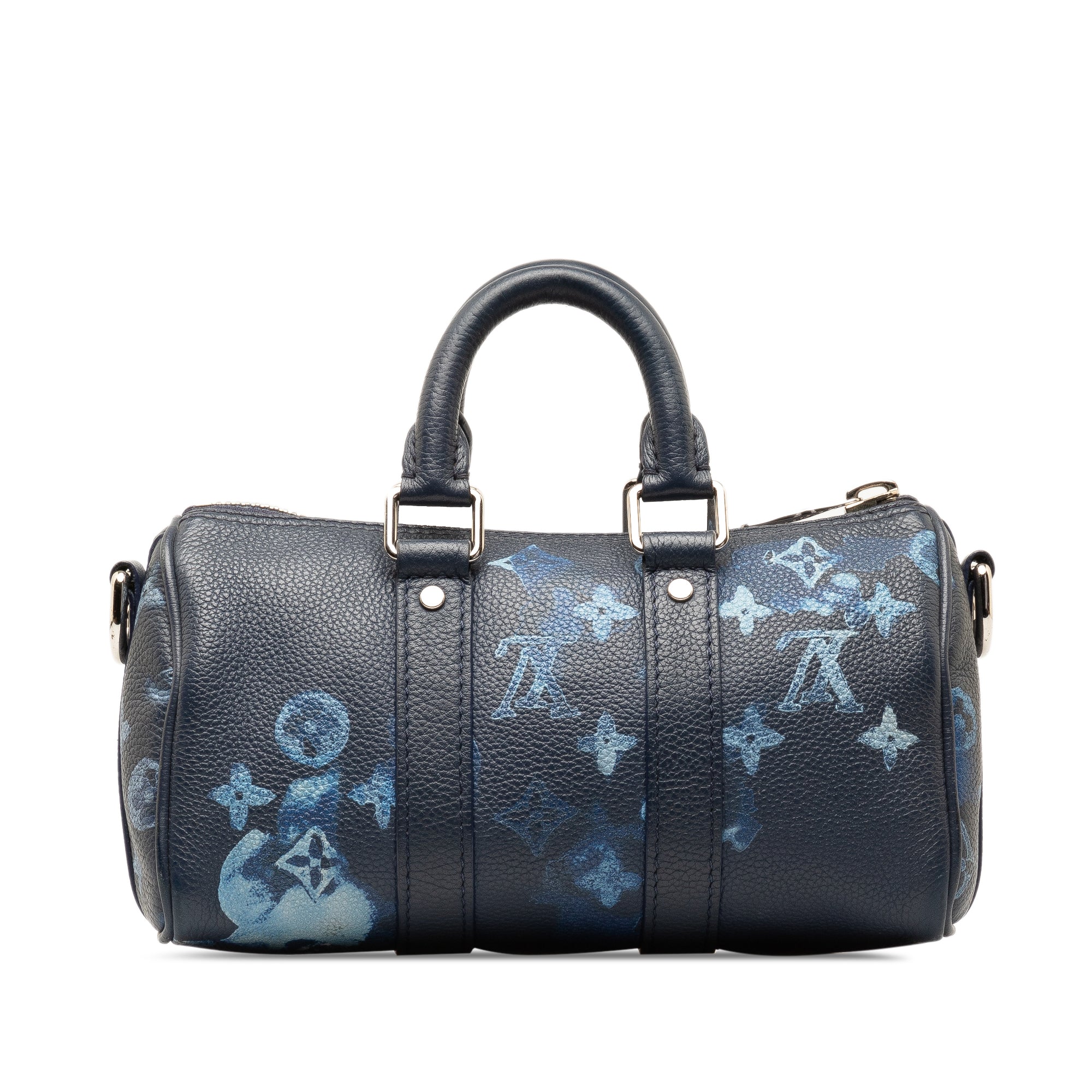 Blue LV Taurillon Ink Watercolor Keepall Bandouliere XS Satchel