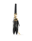 CHRISTIAN DOR Black Calfskin Leather Saddle Bag