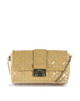 CHRISTIAN DOR Beige Cannage Patent Leather Small Miss DOR Promenade Crossbody Bag