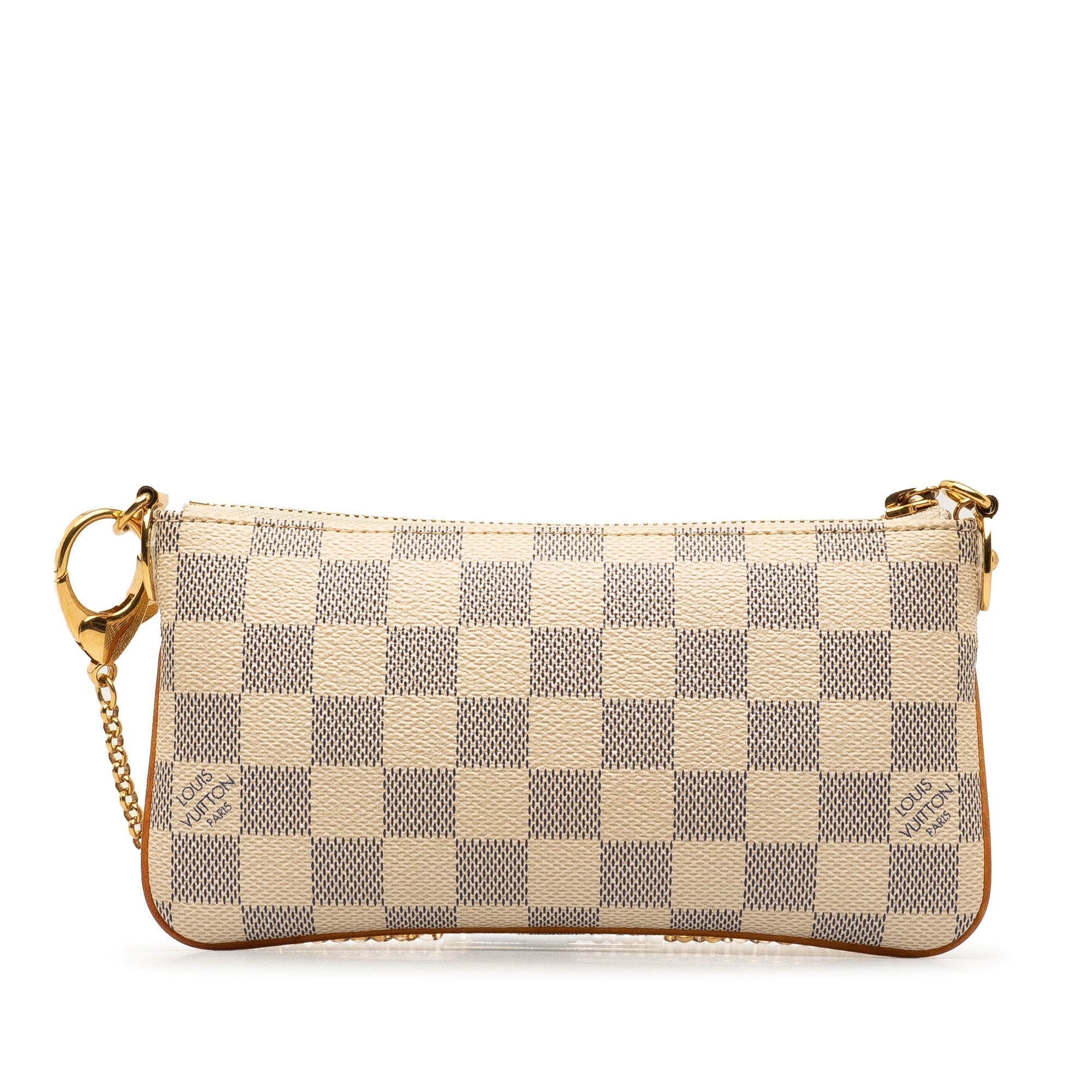 Beige LV Damier Azur Pochette Milla MM Shoulder Bag