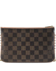 Brown LV Damier Ebene Pochette Double Zip Crossbody Bag