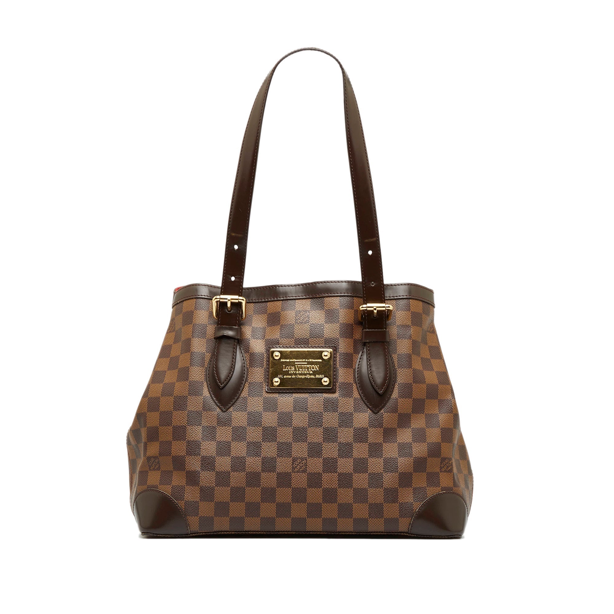 Brown LV Damier Ebene Hampstead PM Tote Bag